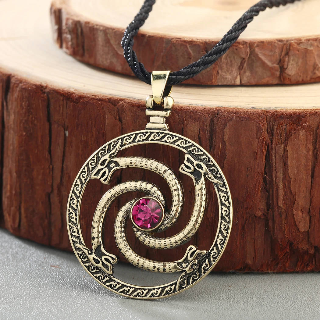 Chereda винтажные Valknut Viking славянские подвески и ожерелье s Wolfs с красным камнем
