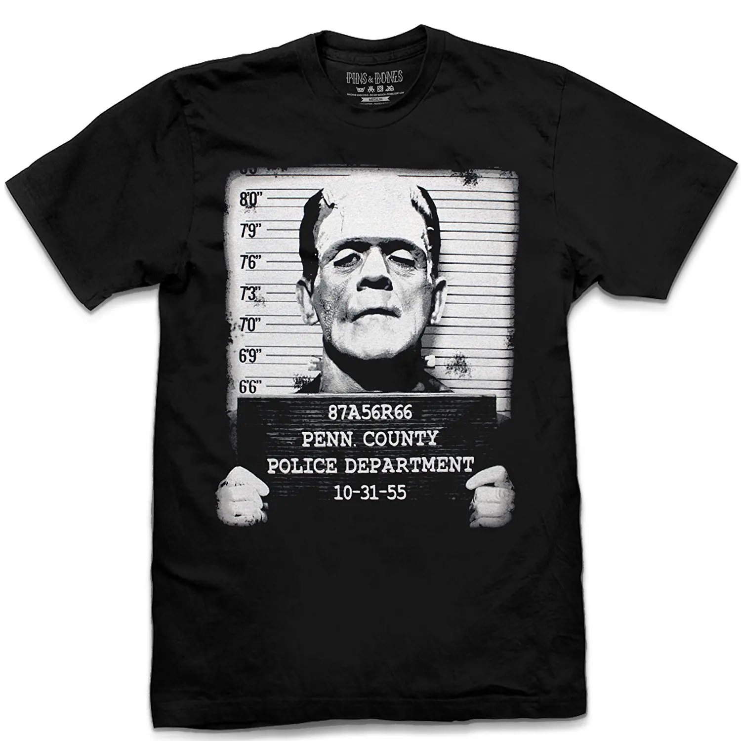 Pins &amp Bones Frankenstein кружка для лица в стиле ретро черная футболка летняя хлопковая