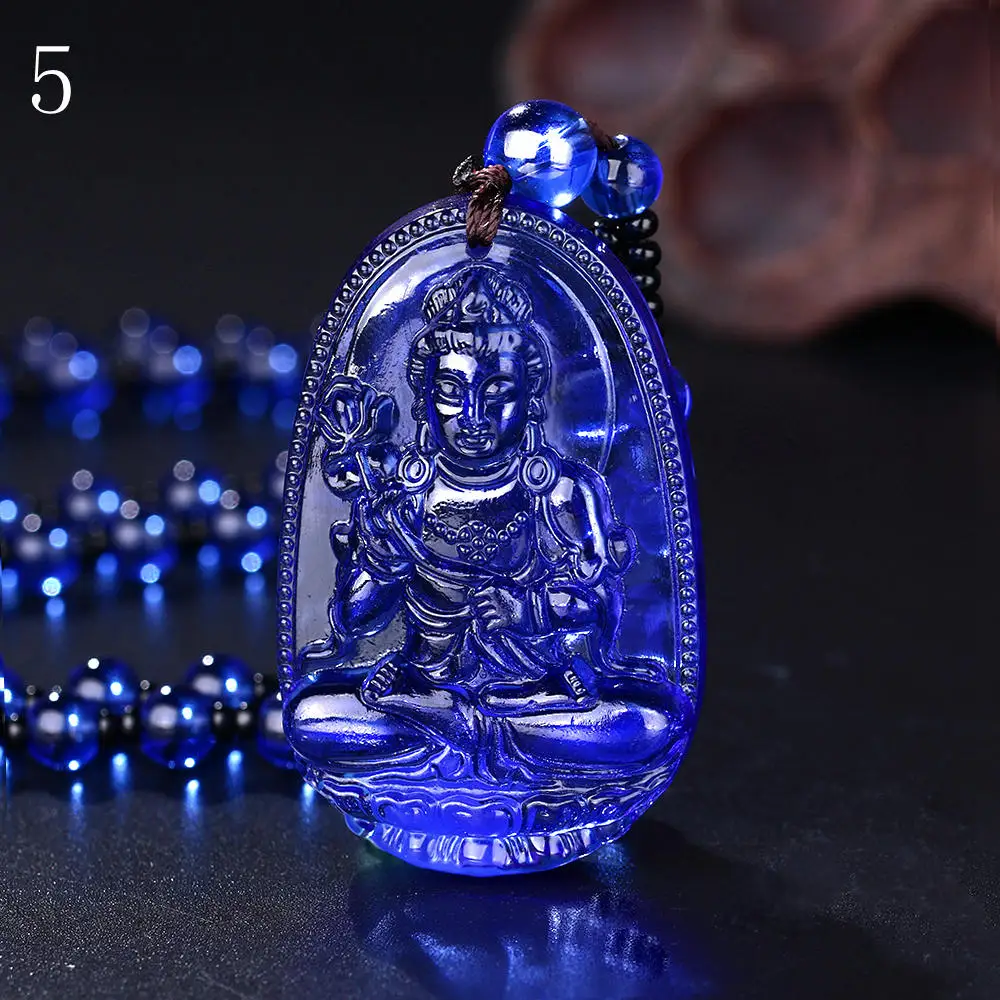 Yumten Kyanite ожерелье Кулон Будда из натурального камня цепочка бусин счастливый