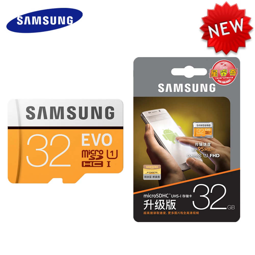 Новый продукт 100% первоначально карта памяти Samsung EVO 64 Гб U3 Class10 Micro SD 32 GB microSD UHS I TF