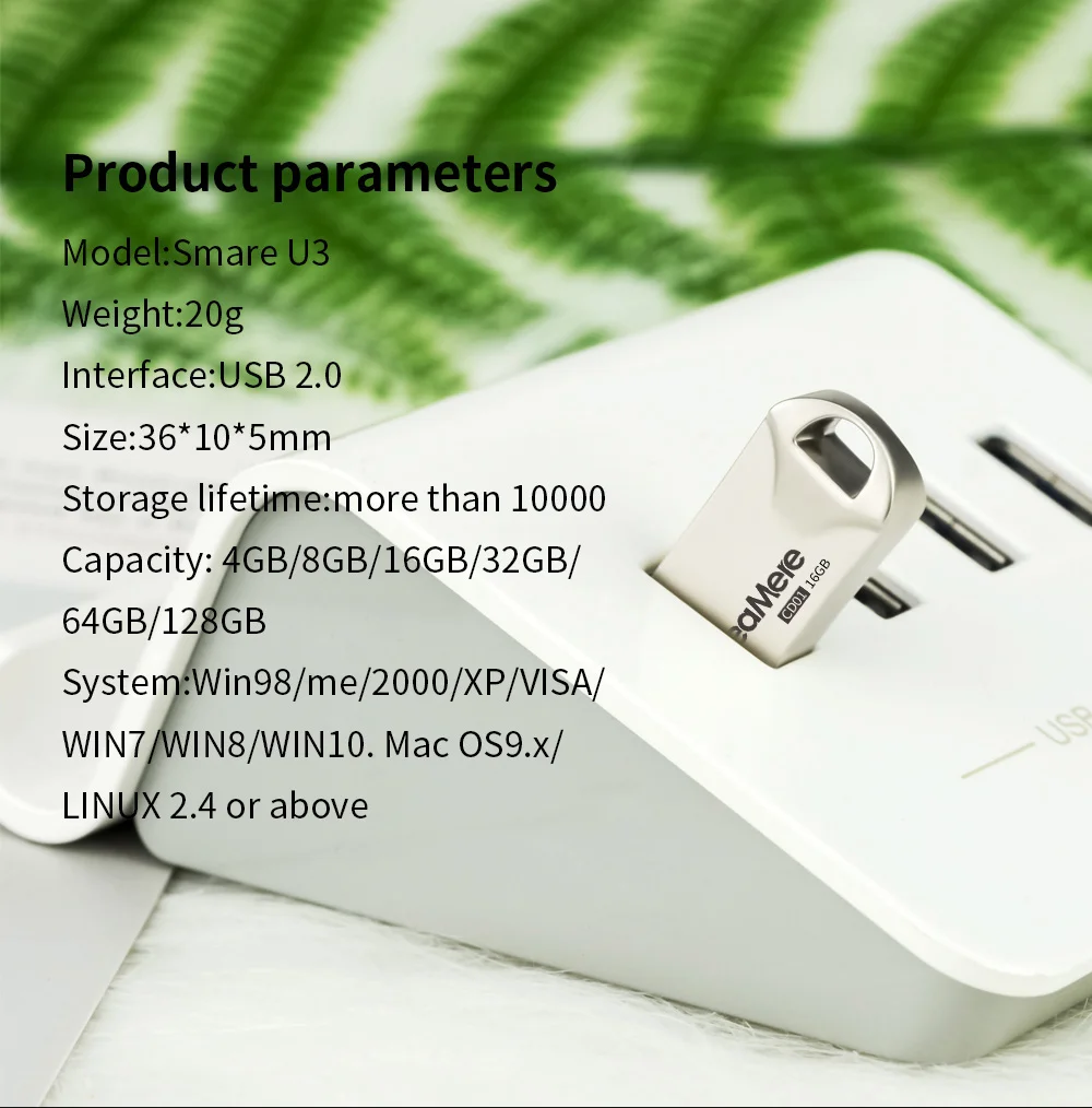 Ceamere CD01 USB флеш-накопитель 8 ГБ/16 ГБ/32 ГБ/64 Гб мини-накопитель металлический флеш-накопитель 2,0 флеш-накопитель карта памяти USB диск 1 ГБ/2 ГБ USB