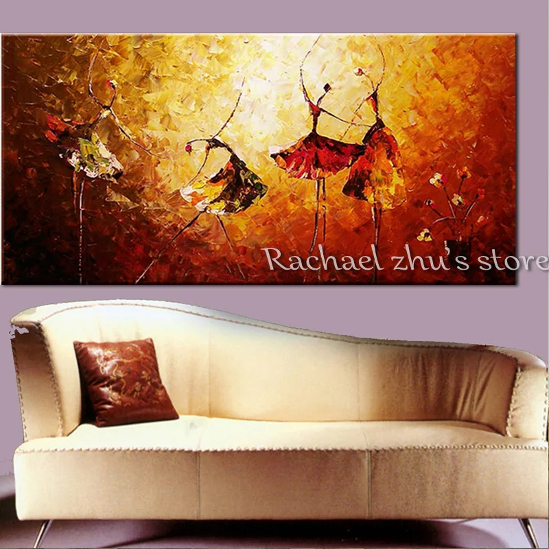 

Hand Painted Abstract Dancer Oil Painting On Canvas Thick Textured Palette Knife Art Wall Picture For Home Decoration Wall Decor