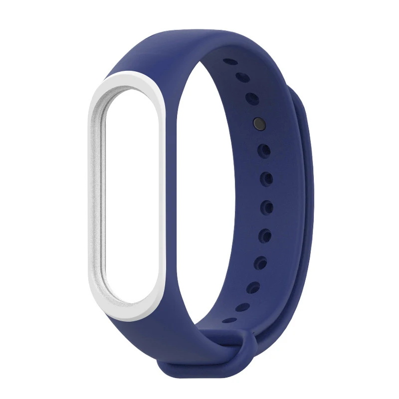 Dark blue-white Для mi Band 4 ремешок цветной ремешок для Xiaomi mi браслет 4 Сменные аксессуары для mi Band 4 NFC силиконовый ремешок - Цвет: Dark blue-white
