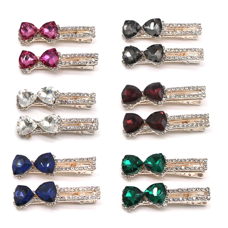 2 шт. сияющие хрустальные стразы заколки для волос женщин повязка на голову с