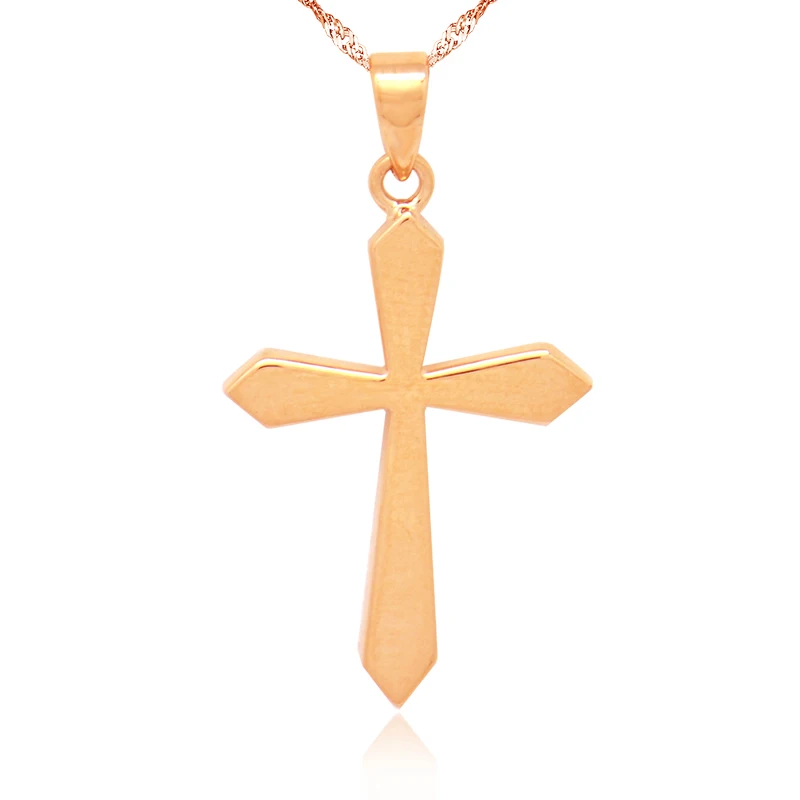Boraizy Holy 18k чисто золотой очаровательный крестик кулон розовое желтое белое AU750