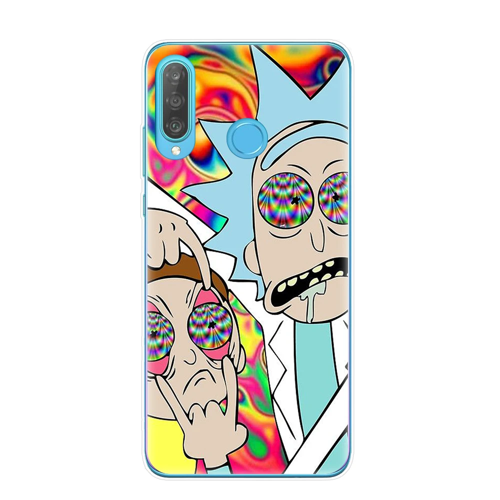 Мягкий чехол из ТПУ с рисунком Рика и Морти для huawei P8 P9 Lite P10 P20 P30 Honor mate 10 20 Lite Pro, чехлы для телефонов