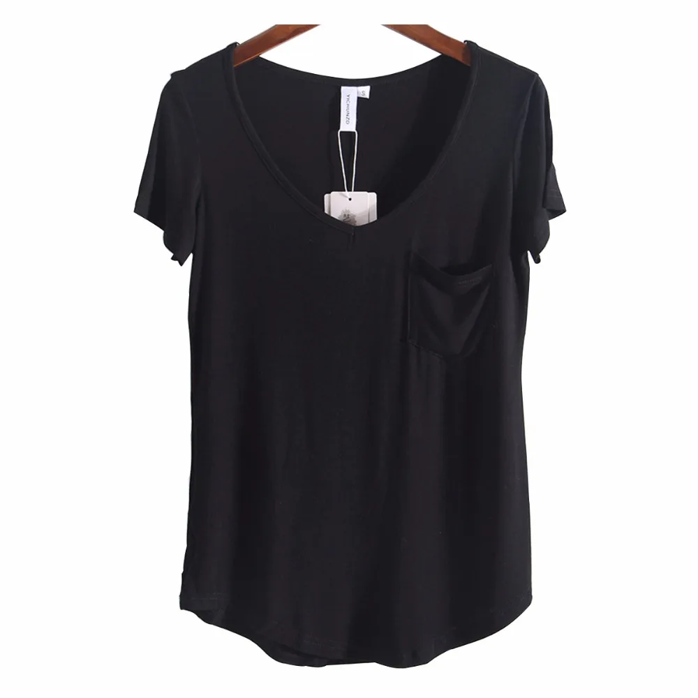 Женская футболка с коротким рукавом V-образным вырезом | одежда