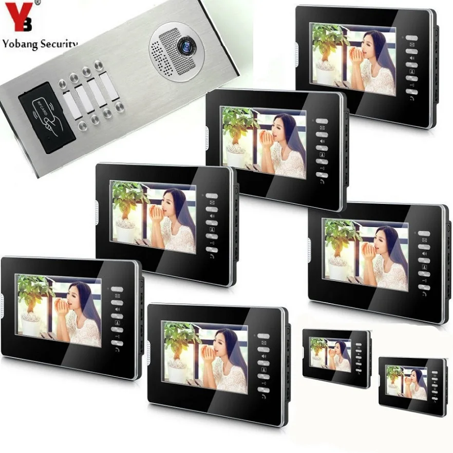 Yobang безопасности проводной 7 &quotдюймовый TFT lcd цветной сенсорный экран монитор