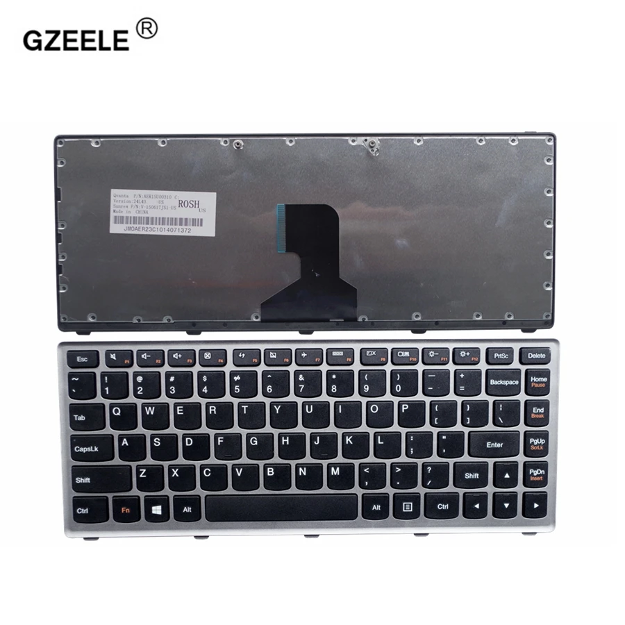 GZEELE США новая клавиатура для Lenovo Z400 z400a p400 Z410 z400t z400p Клавиатура ноутбука без Подсветка серый границы английская раскладка