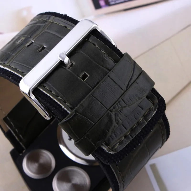 OULM Уникальный дизайн военный армейский зеленый циферблат Мужские кварцевые