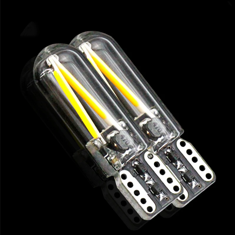 YB Yiba 2шт T10 W5W 194 COB стеклянный автомобильный светильник Led накаливания автомобилей