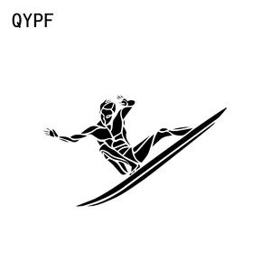 QYPF 13,4*8,1 см забавная волна для серфинга Гавайские Декоративные наклейки для автомобиля виниловые наклейки C16-0736