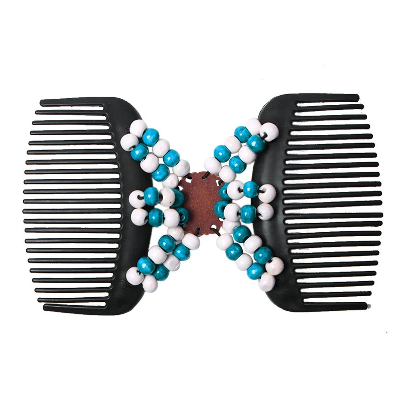 1 шт. Ретро двойные бусины прическа Волшебная расческа заколка из бисера для