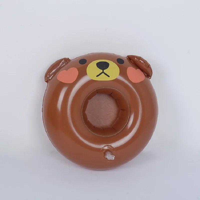 bear Надувные игрушки Кокосовая пальма/желтая утка/гриб/лебедь подстаканник водные подставки плавающие Напитки Подстаканники летние бассейн Вечерние - Цвет: bear