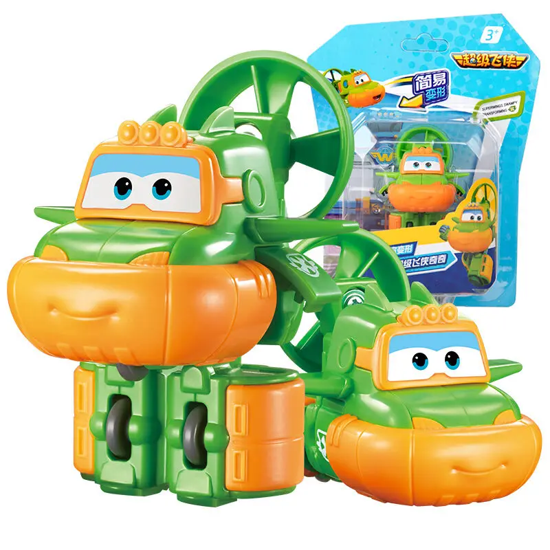 With Box Swampy Новейшее мини превращение супер крыльев мини самолет ABS робот игрушка фигурки супер крыло ZOEY/совок деформации игрушки - Цвет: With Box Swampy
