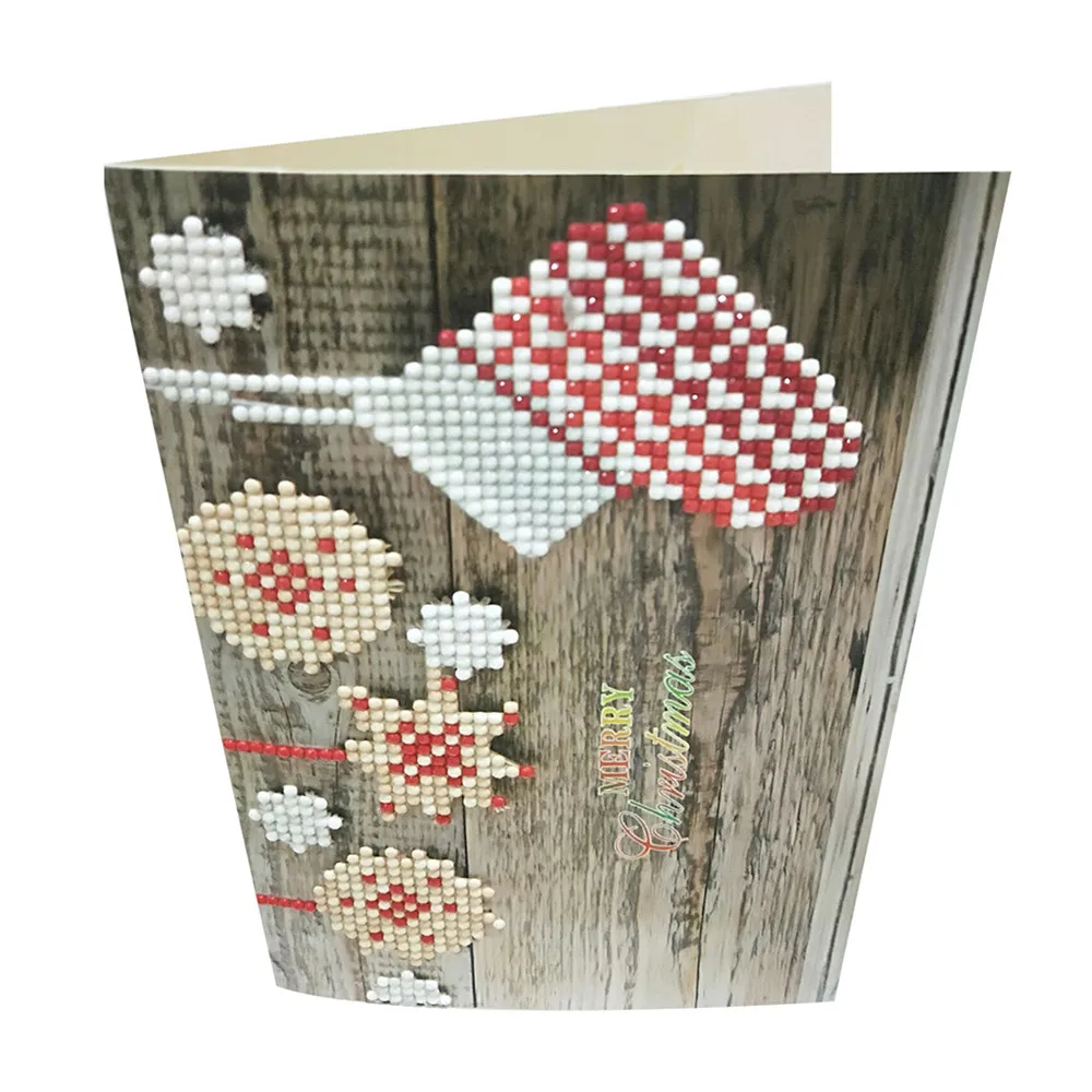 4Pcs 0001-0004 Разнообразие Алмазная мультяшная картина Мини Санта Клаус Счастливого Рождества бумажное ремесло Carte de voeux креативный Tarjeta de felicitacion#2 - Цвет: 4Pcs 0001-0004