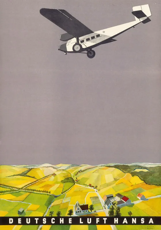 Германия дорожный плакат Deutsche Lufthansa Классическая Настенная Наклейка холст