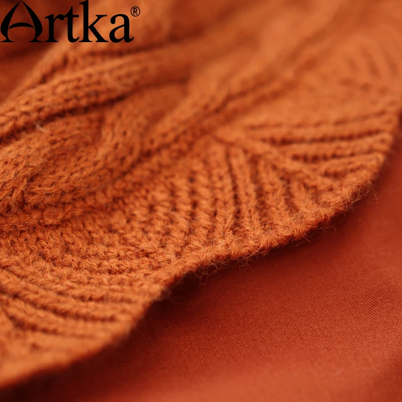 ARTKA, женские зимние парки, мех енота, с капюшоном, зимняя куртка для женщин, рукав-фонарик, толстое теплое длинное пальто с поясом, MA10152D