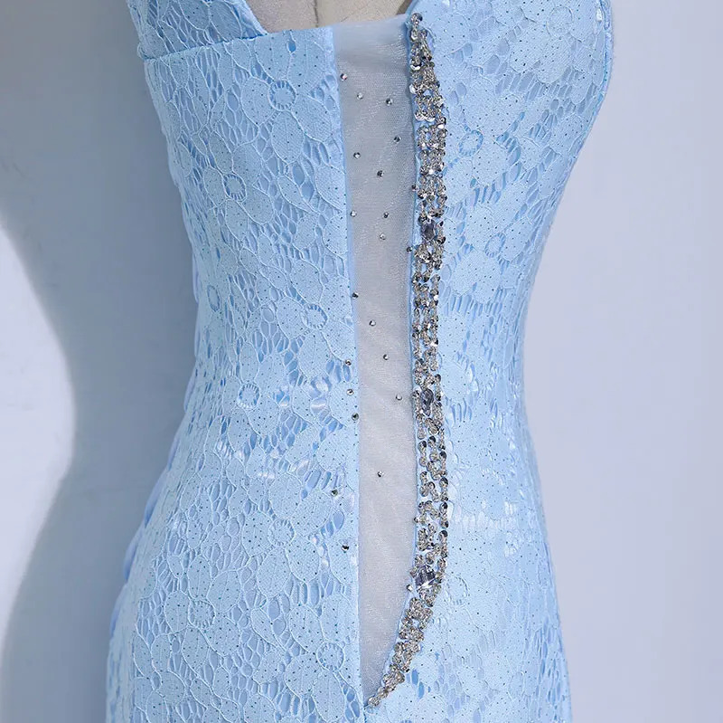 Кружевное платье для матери невесты длинное вечернее русалки с бисером и