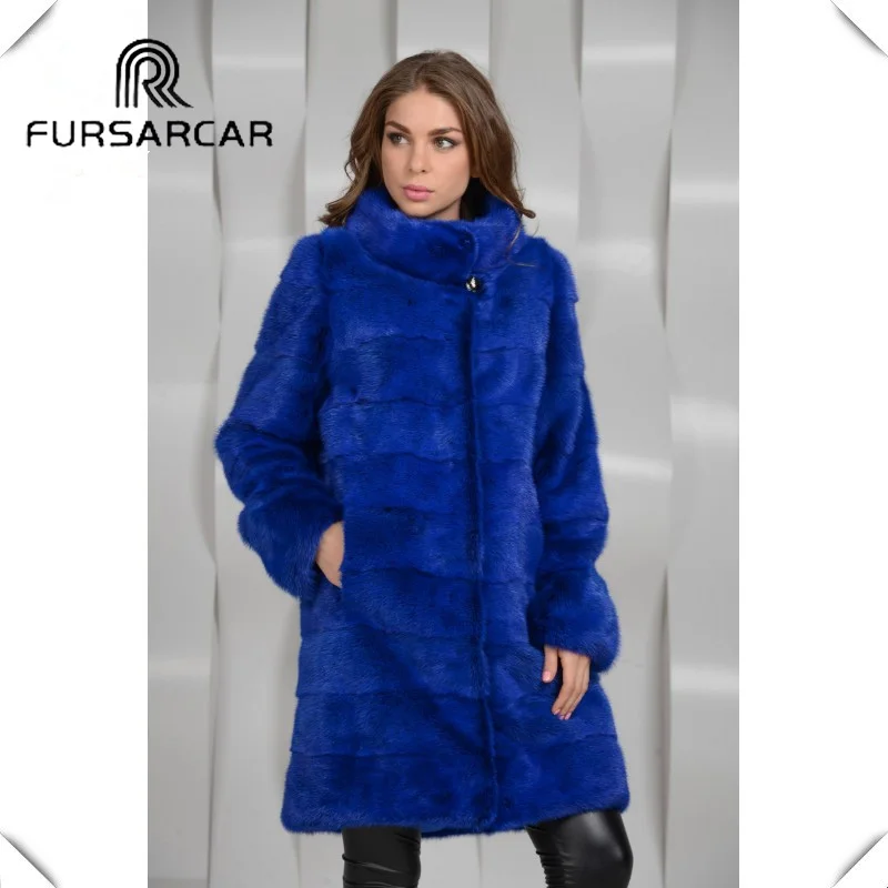 Меховая женская шуба из натуральной норки FURSARCAR теплая зимняя куртка цельного