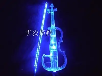 Кристальная акриловая скрипка зеленая светодиодная электронная скрипка электро-акустическая скрипка 4/4, B - Цвет: Синий