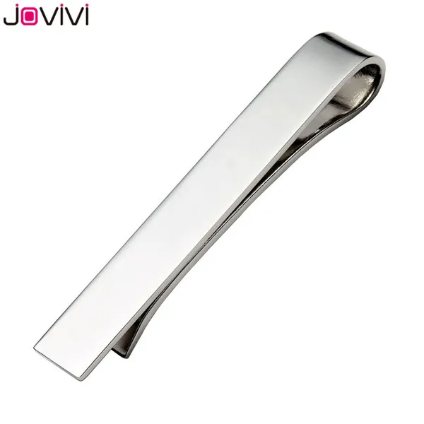Jovivi Мужской зажим для галстука из нержавеющей стали для тощих 1,6 дюймов/регулярные связи 2,1 дюймов, серебристые/черные/золотистые валентинки - Окраска металла: 1pc Silver 54x8mm