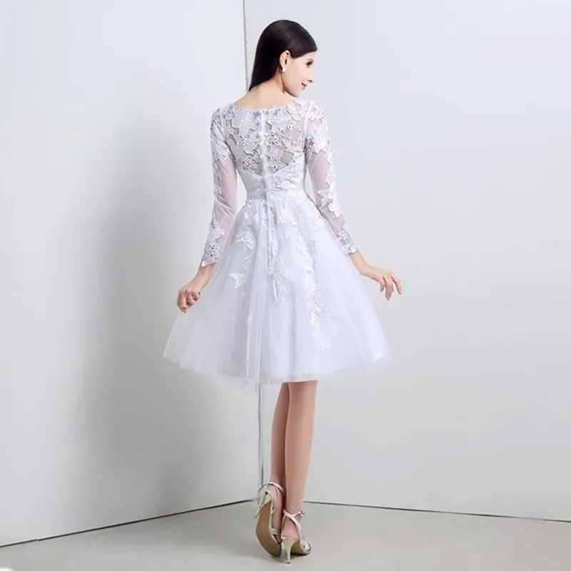 Ruthshen Короткие дешевые платья для выпускного 2018 новый с длинными рукавами Тонкий V
