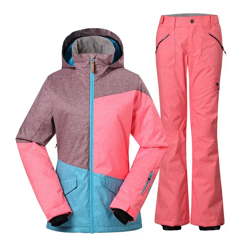 GS Colorful Women's Snow Clothing 10K Waterproof Windproof Outdoor Sports Wear Snowboarding Suit Sets Snow Pants and Ski Jackets