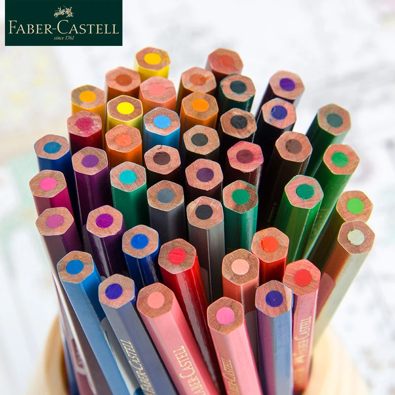 Набор цветных карандашей Faber Castell 24/36/48/60/72 цветов красная железная коробка