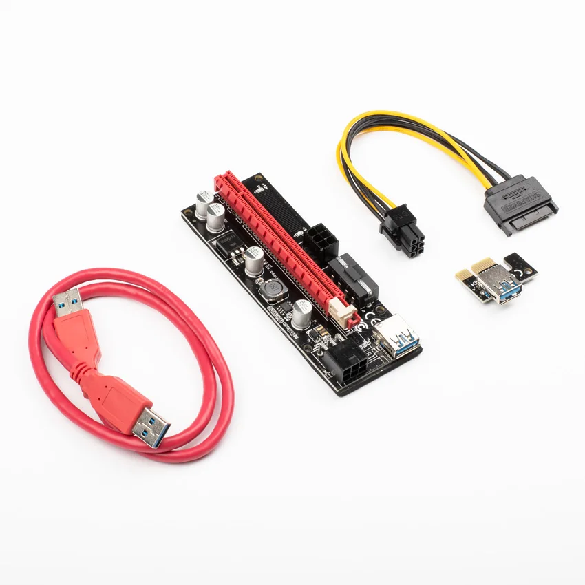 2018PCI E Riser PCI Express 009 S 1X к 16X Card 60 см USB 3 0 SATA для 6Pin мощность кабель BTC Bitcoin горно Miner| |