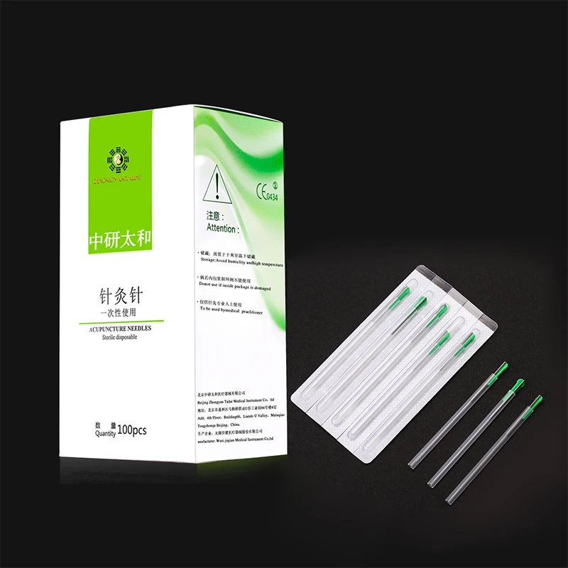 

100 pcs/pack ZhongyanTaihe dry needling individual package disposable acupuncture needle silver handle full body pain relief