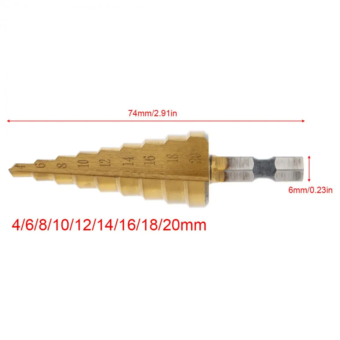 1pc Step Drill Bits Pagoda Bit Coated Hexagonal Handle for Metal Set Reaming Wood Drilling | Инструменты