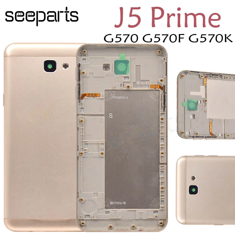Для Samsung Galaxy J5 Prime G570 G570F G570K Задняя крышка батареи Дверь стеклянная корпуса для
