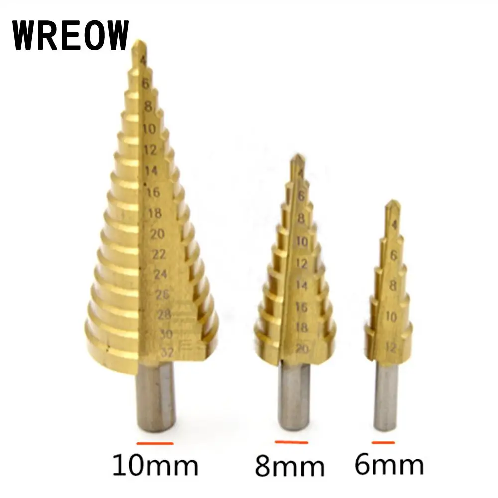 6-10mm Titanium Hss Step Cone Drill Bits Hole Cutter Bit Set 3 Side Shank Edges Reamer Triangle | Инструменты