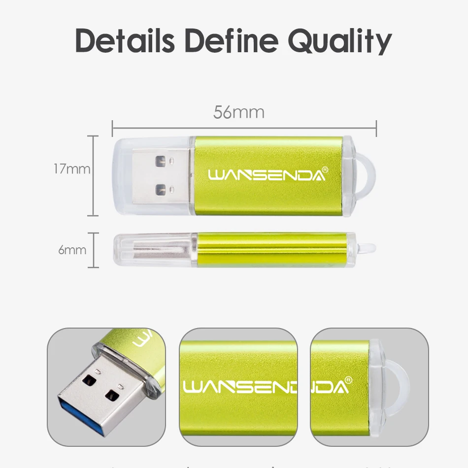 WANSENDA металлический флеш накопитель 128 ГБ 64 32 16 8 256 высокая скорость USB 3 0|USB
