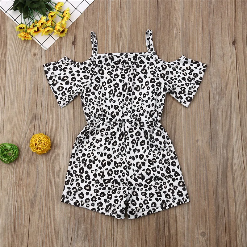 Комбинезон с оборками и леопардовым принтом для маленьких девочек комбинезон на