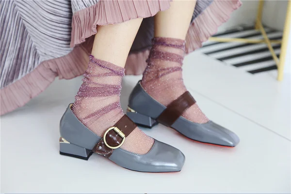 

Glitter Mesh Silver beads Women Socks Fashion Short Socks Shiny Harajuku Soft Ladies Funny Socks Transparent Elastic Hosiery