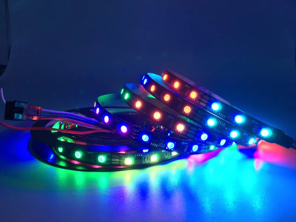 Высокий светильник светодиодный DC12V WS2811 цветных(RGB) светодиодных лент светильник адресуемый 30/48/60 светодиодов/m Led Пиксели внешний 1 IC Управление 3 светодиода