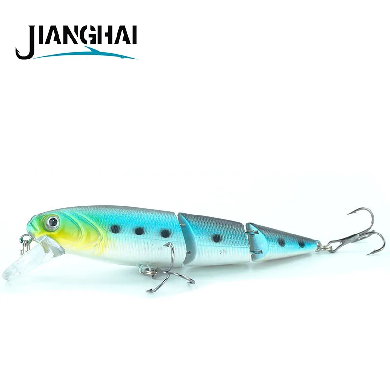 JIANGHAI Crankbait Рыбная приманка вобблер реалистичный 11 см 3 сегмента Swimbait твердая