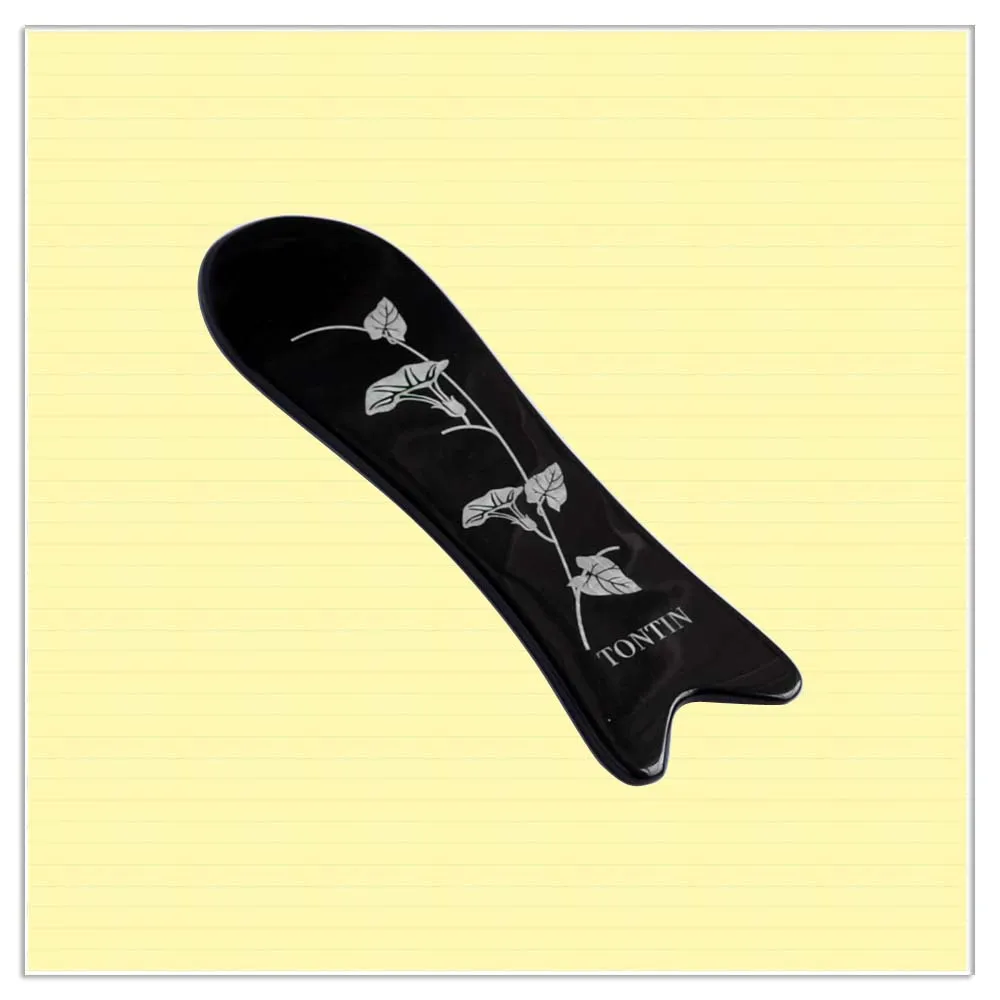 Резные цветы Buffalo Horn beauty Gua sha инструмент для выскабливания тонких рук ног для похудения v-образная линия Массажная пластина для лица Guasha