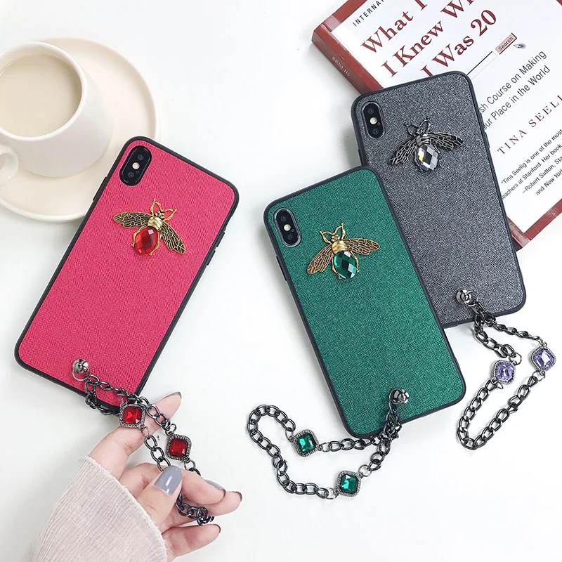 Новые модные аксессуары для девочек 3d пчела чехол телефона Iphone X 11 Pro Xs Max Xr 10 8 7 6 6s