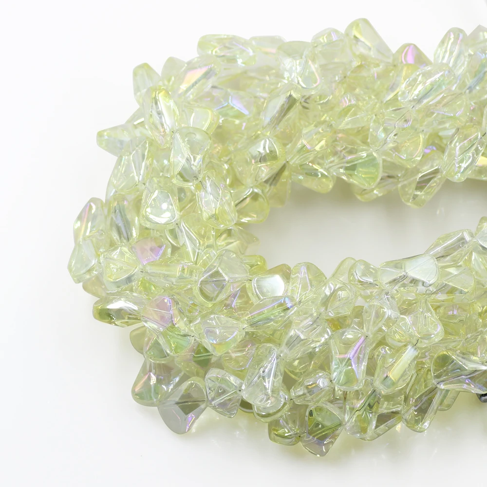 ZHUBI 20 шт Бусины из натурального камня 10*16 мм стеклянные прозрачные бусины Irregualr