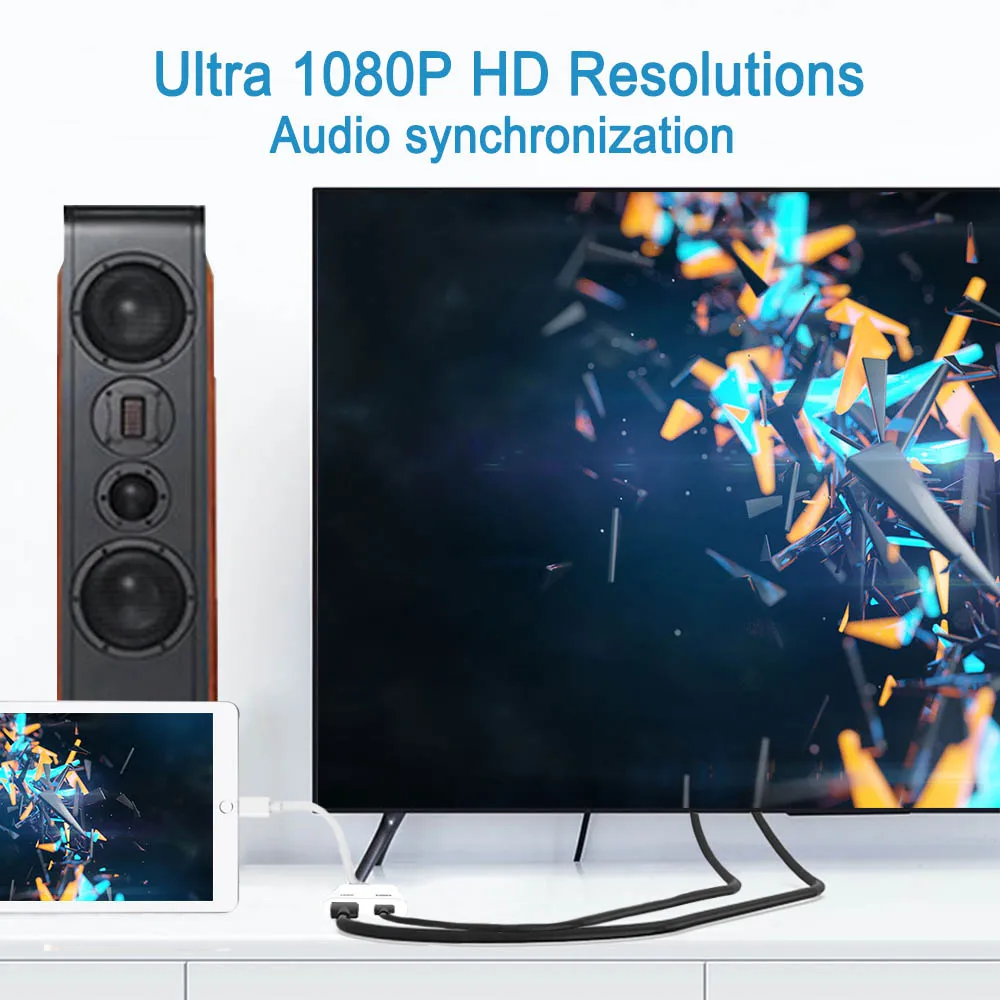 Lightning/HDMI Full HD аудио-видео кабель-адаптер av-конвертер для iPhone XS XR X 8 8P 7 7P 6 6S iPad iPod для ТВ HD tv дисплей