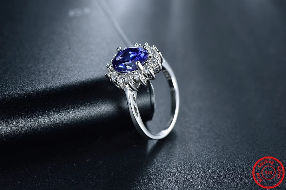 2.0Ct модное Настоящее однотонное 925 пробы Серебряное кольцо, Модный женский подарок, 5А циркониевое ювелирное изделие, фирменное обручальное серебряное кольцо