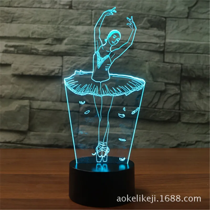 Новая международная торговля балетки 3D огни красочный сенсорный светодиодный Светодиодный светильник подарок атмосферная лампа