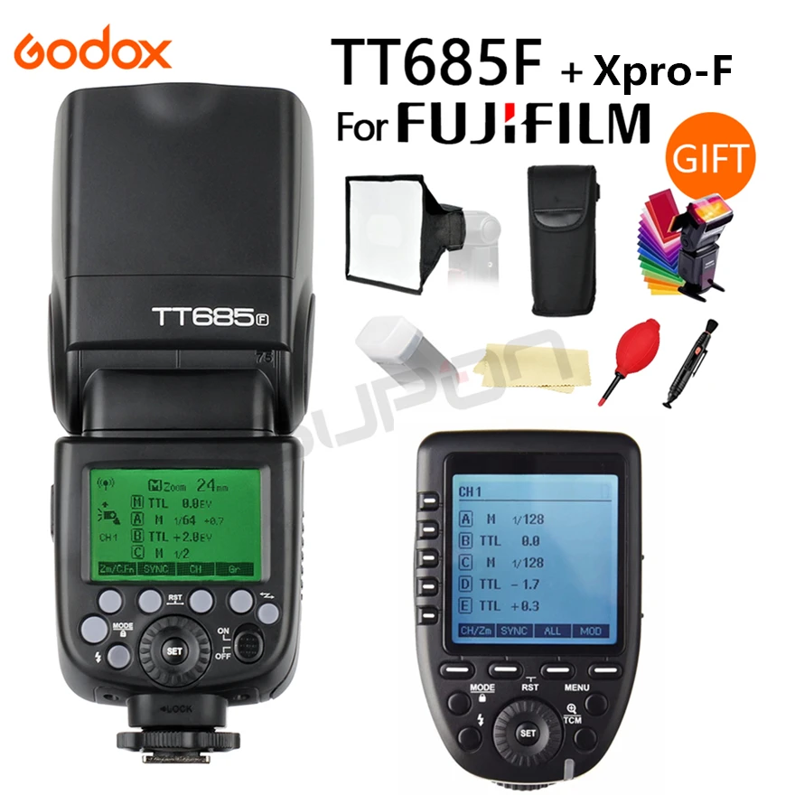 Godox TT685F 2 4G HSS ttl GN60 Вспышка Speedlite + Xpro-F триггерный передатчик для ЖК-дисплея с