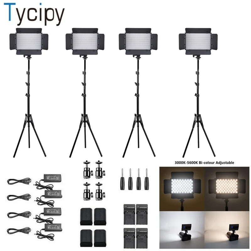Tycipy светодиодный светильник для видео двухцветный регулируемый ing Kit Canon sony