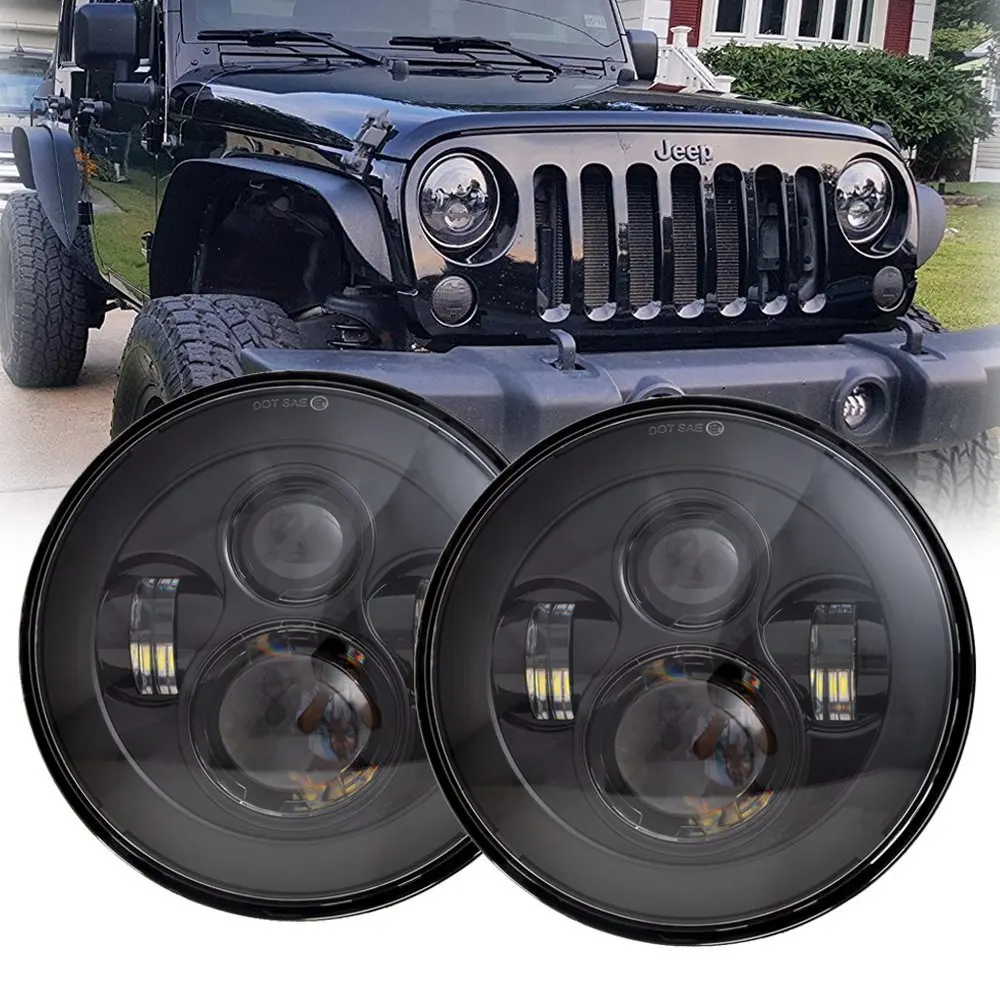 Комплект из 2 круглых светодиодных фар 7 дюймов H4 H13 для Jeep Wrangler JK TJ LJ Hummer H1|headlight