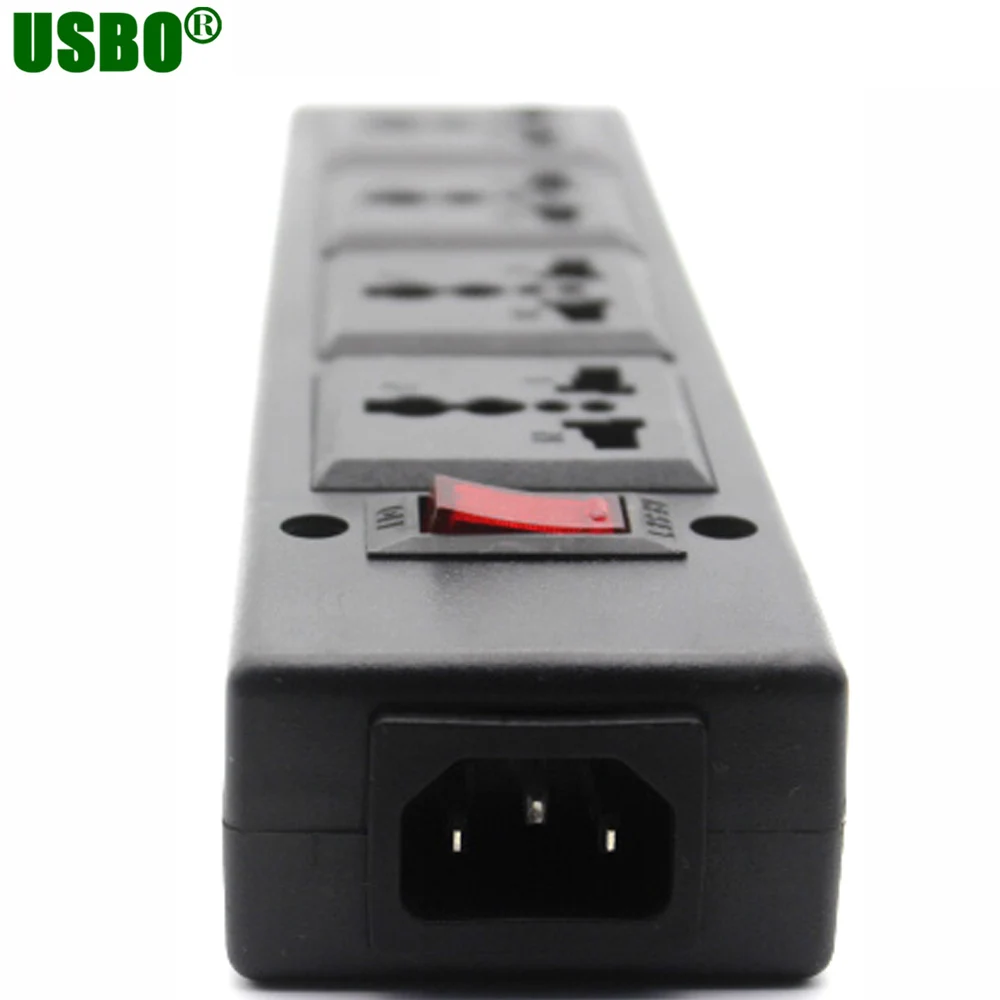 Многофункциональный 250v 13a 4 jack универсальный блок питания PDU полоса IEC320 переходник Настольный Удлинитель сетевой шнур конвертер