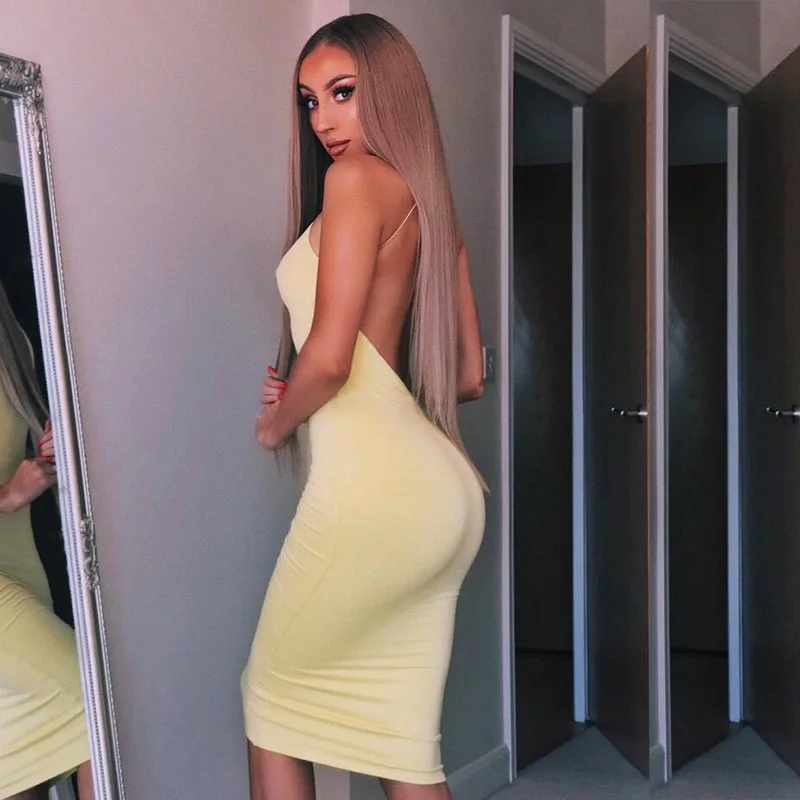 Женское вечернее платье с открытой спиной 2 слоя длинное летнее средней длины